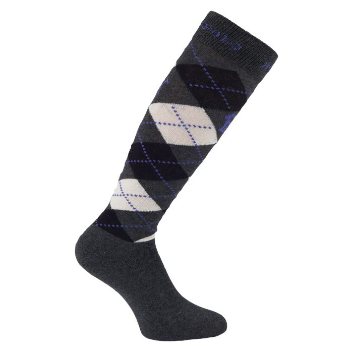 Socks HVPArgyle - 7555 - Charcoal-Black-Ecru