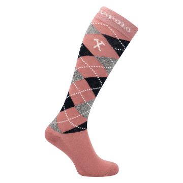 Socks HVP-Argyle -  Dusty Rose-Navy