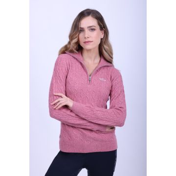Knitted pullover HVPLuna -  Dark mauve Heather 