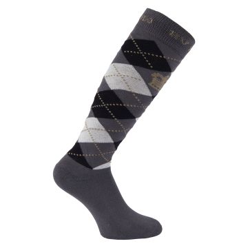 Socks HVP-Argyle -  Charcoal-Black-Taupe