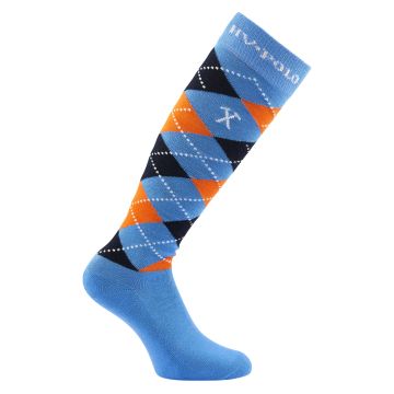 Socks HVP-Argyle -  Mid blue-White