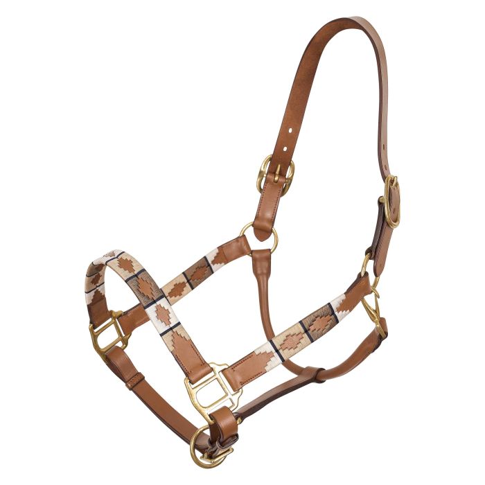 Leather headcollar HVPCamila - 8080 - Cognac-Taupe 