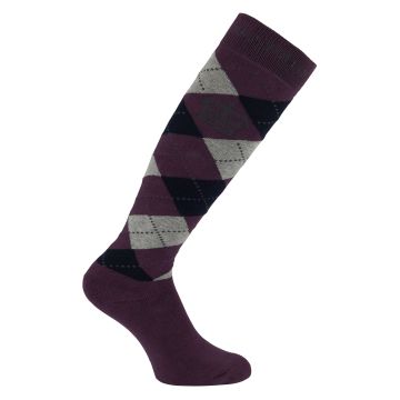 Socks HVP-Argyle -  Plum-Navy-Grey melange