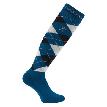 Socks HVP-Argyle -  Petrol-Black-Silvergrey melang
