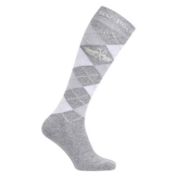 Socks HVP-Argyle -  Grey melange-Optical White